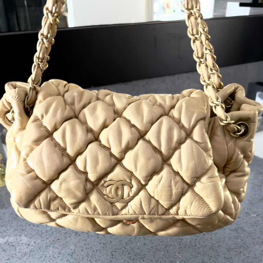 Chanel Bubble Quilt Flap Large Lambskin Gold Hardwear Shoulder Bag